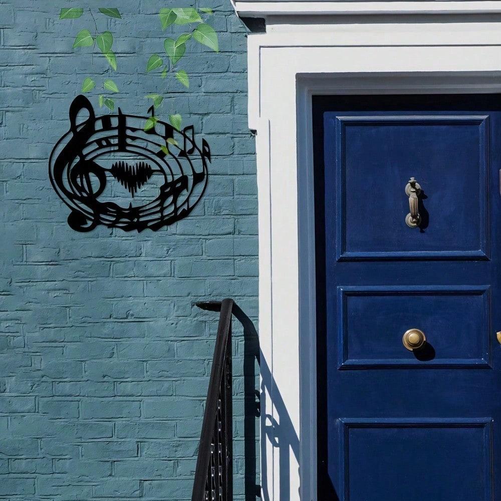 Abstract Tiger Music Notes Metal Wall Art Black Iron Treble Clef Staff Design Indoor Outdoor Decor Gift for Animal Lovers