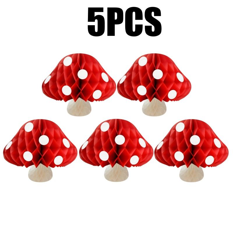 Paper Mushrooms Honeycomb Centerpieces Hanging Party Supplies for Birthday Baby Shower Party Garden Decorations