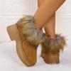 Women's Fluffy Slippers New Plush Warm Platform Shoes For Winter Indoor Heelless Semi-slippers Outdoor Non-slip Cotton Shoes