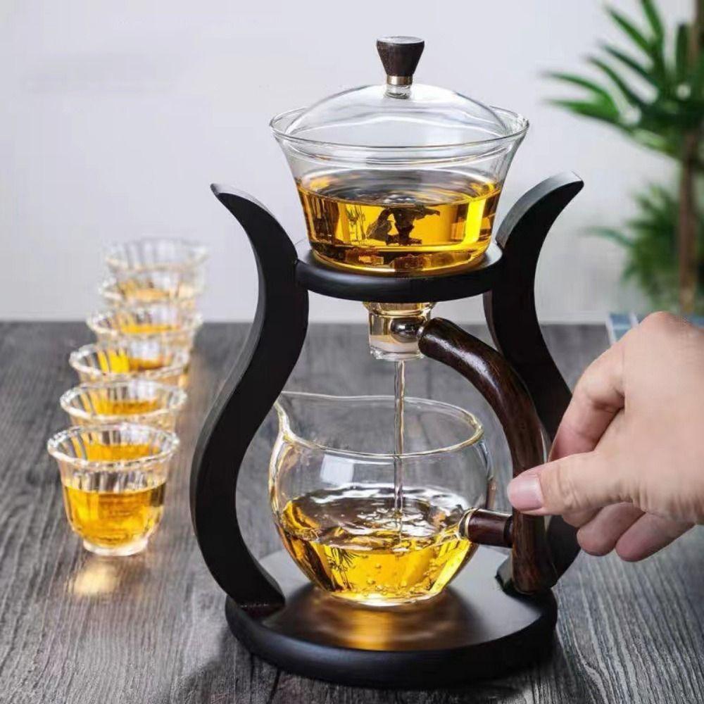 Heat-Resistant Semi-Automatic Teapot Set High Borosilicate Glass Magnetic Teapot Suit  Camping
