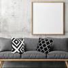 6Pcs Black White Geometric Pillow Covers 18X18 Inches Simple Black White Geometric Pattern Pillowcase Boho Decorative Cushion Co