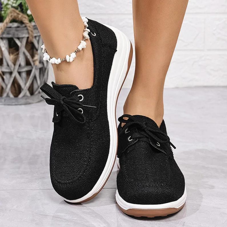 Fashion 2025 New Style Women Round Toe Flat Shoes Fashion Ladies Casual Shoes Plus Size 36-43 Female Spring Footwear  Canvas Shoe