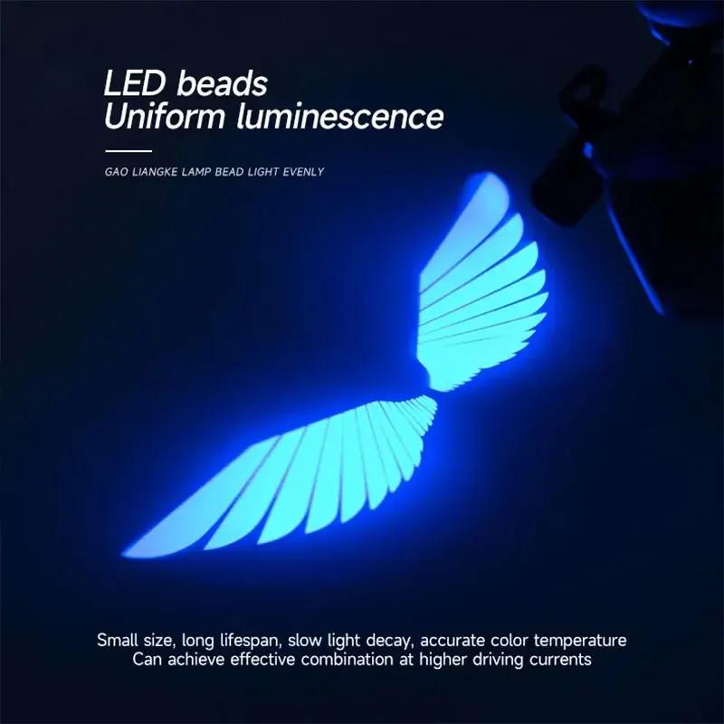 2pcs Angel Wings Welcome Light For Motorcycle LED Underbody Light Projector Decorative Atmosphere Light Accessories 2025