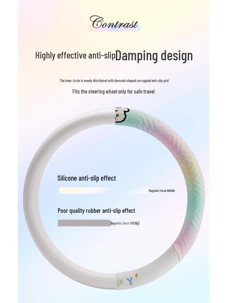 2024 Iridescent Nappa Leather Puppy Steering Wheel Cover