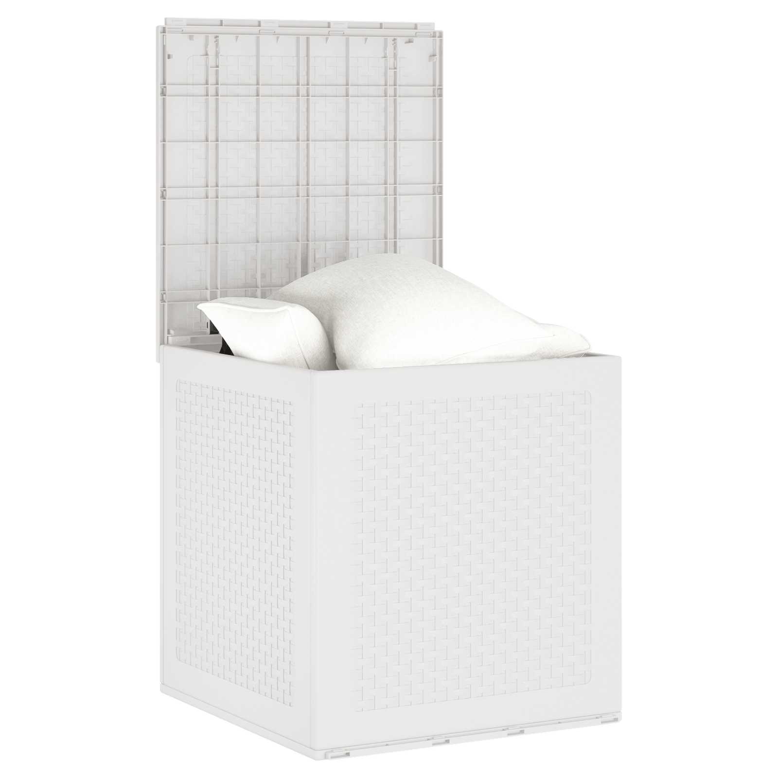 Aufbewahrungsbox mit Aufbewahrungsfach Weiß 55 x 53 x 57 cm Polypropylen