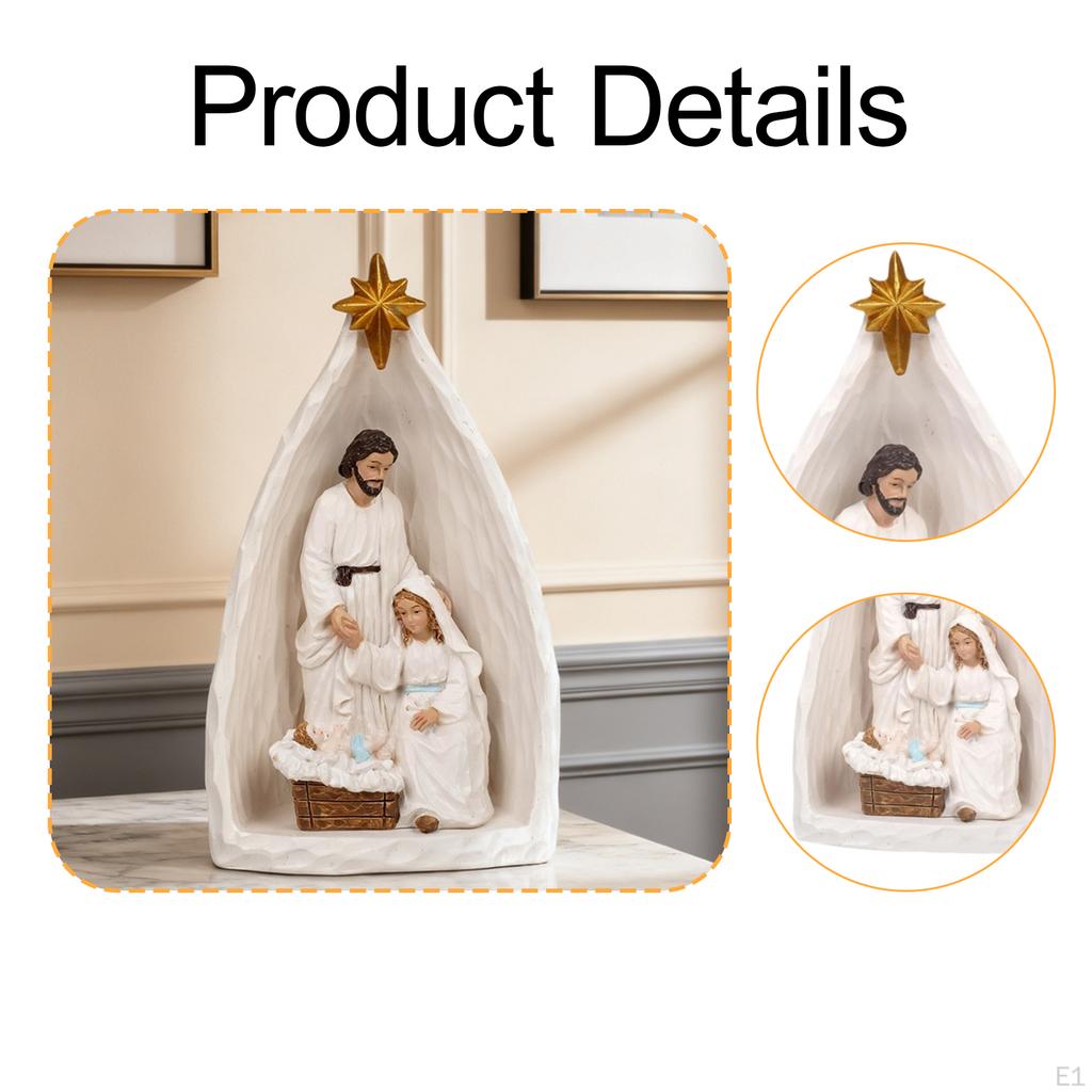 Nativity Scene Hand Painted Classic Holiday Decor Decorative Gift Resin Doll Statue for Bedroom Home