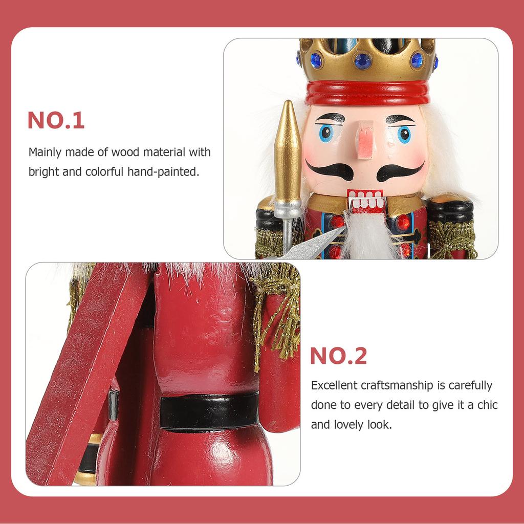 Weihnachtsnussknacker Holz Krone Dekoration Traditioneller Nussknacker Weihnachten Tischdekoration Feiertagsdekoration Weihnachten Deko