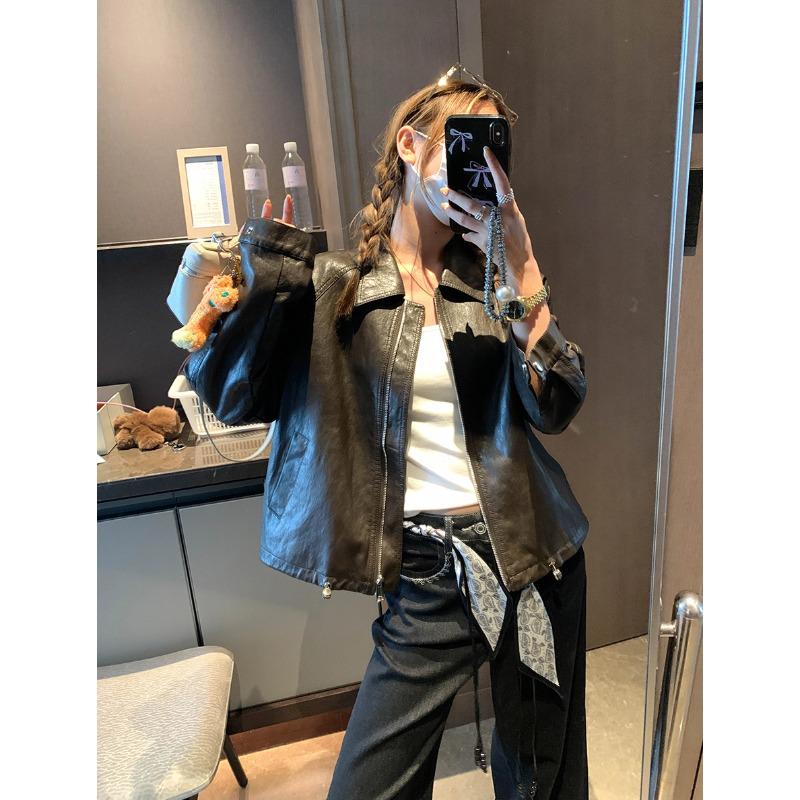 

Мотоциклетная куртка Moqie Retro из искусственной ПУ кожи с отложным воротником - Стиль MQ0784 XL кофейный