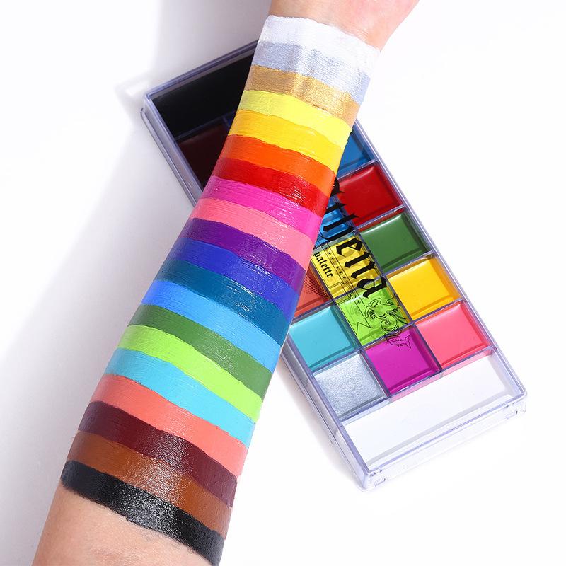 Face Paint 10 Colori Per Corpo E Viso | Kit Trucca Bimbi Con Pennello | Solubile Acqua Per Halloween Carnevale Compleanno