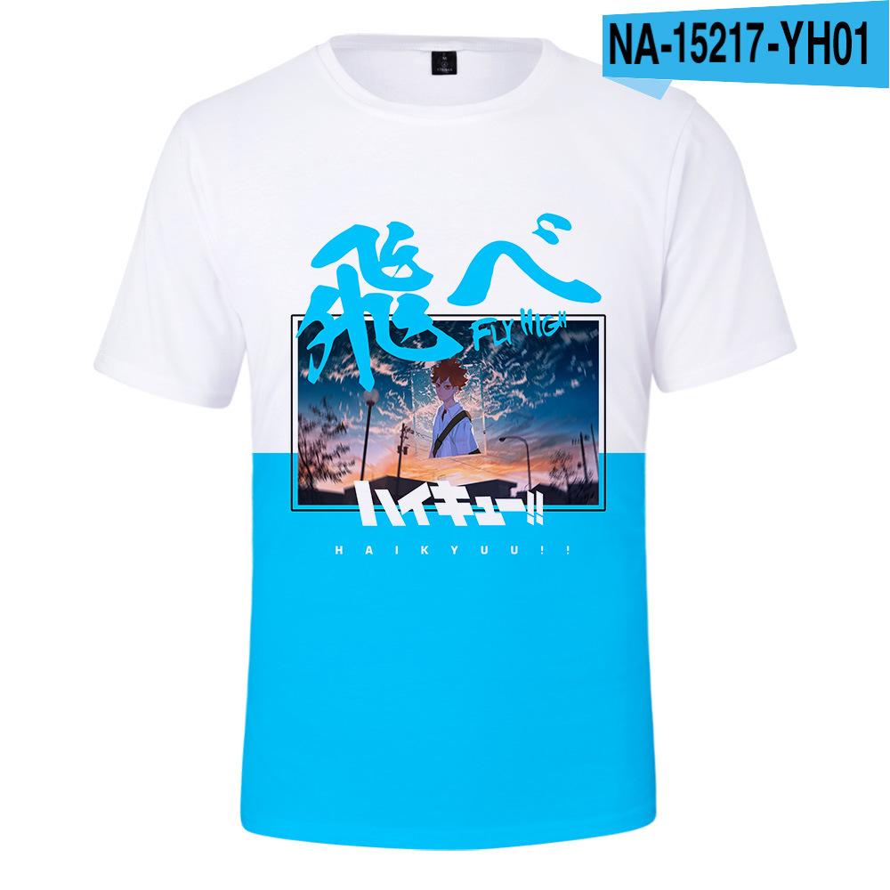 Summer Round Neck 3D Anime Print Top Fashionable Casual Short Sleeved Men's T-shirts