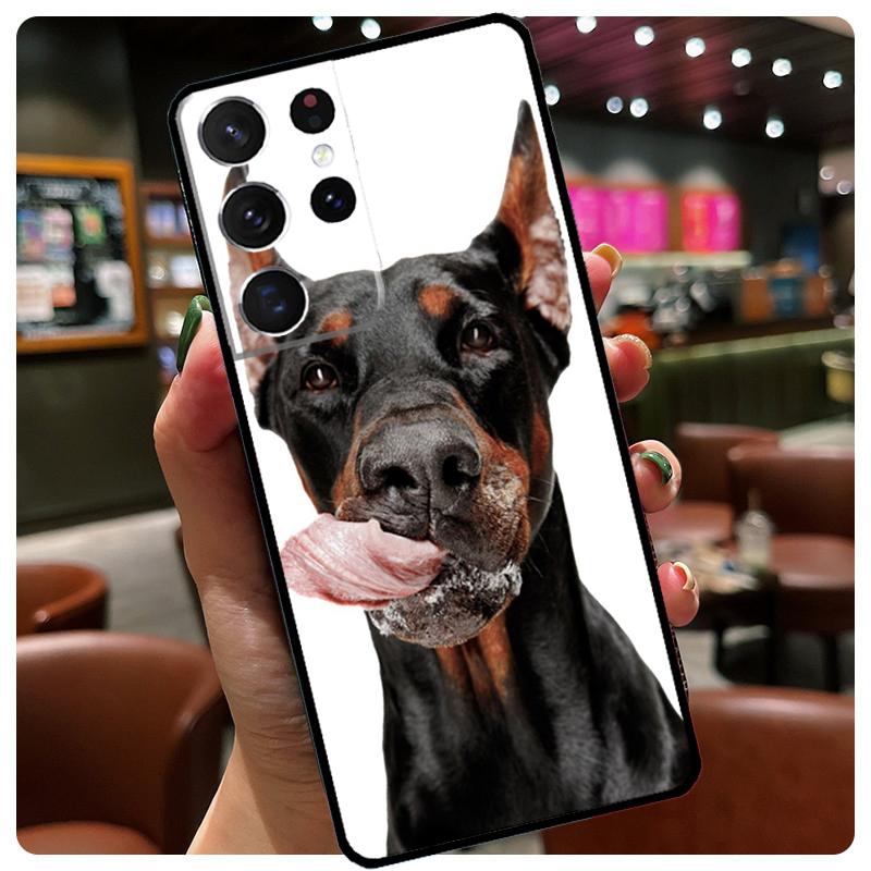 Doberman Dog Phone Case For Samsung Galaxy S25 S24 S23 S22 S21 S20 Ultra S9 S10 Plus S25 FE S24 FE Cover