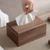 Walnut Wood Tissue Box Long-Lasting for Living Room, Bedside Table