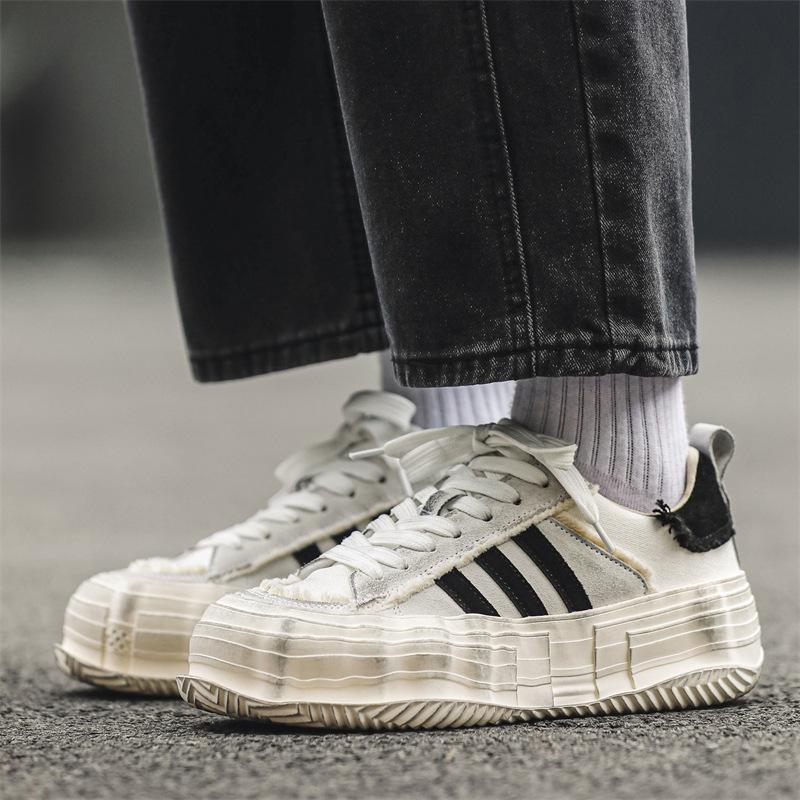 Platform Soled Beggar Shoes Men's Niche Canvas Shoes Dissolving Shoes Dirty Shoes Retro Sports Old Shoes Board Shoes 9808
