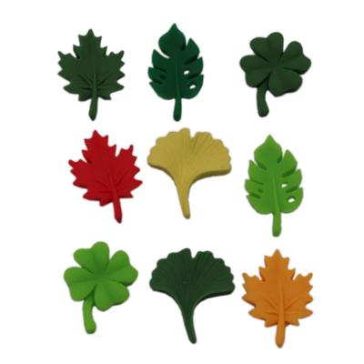 Assorted Resin Leaf Charm Green Yellow Leaves Kids Handmade Ornament Home DIY Decor Jewelry Accessory