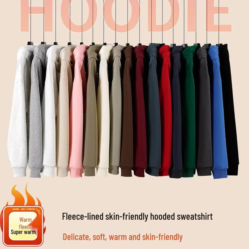 Unisex Slim Fit Hooded Sweatshirt - Warm, Casual Long Sleeve Logo Pullover for Spring & Autumn