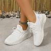 Designer Women Casual Sneakers Sports Shoes Fashion Brand Lace Up Loafers Female Knitted Mesh Breathable Shoes For Women