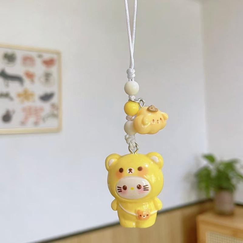 

KT Cat Resin Phone Charm Keychain & Lanyard Ornament - Versatile & Simple Gift