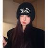 Unisex Knitted Beanie Hat Stretchable Fit Fall Winter Beanie Hat Letter Embroidered Beanie For Men