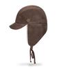 Bajal Va Curved Circle Logo Suede Flap Cap Dark Brown