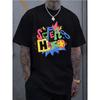 European Size Short-Sleeved Casual for Sports Shirt for Men Featuring a Stylish 2D Print,Made from Stretchy And Comfortable Material, Ideal for Sports