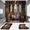 HD Shower Curtain 4-Piece Set | Butterfly Feather Design, Waterproof & No-Drill, Bathroom Partition Curtain for Home & Hotel