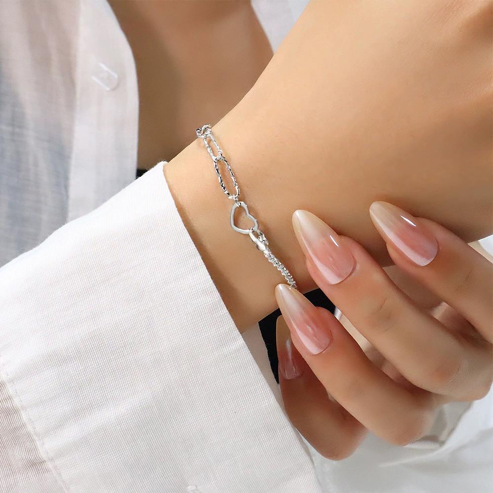 925 Silver Diamond-Studded Butterfly Bracelet Women's Fashion Temperament Flower Adjustable Jewelry