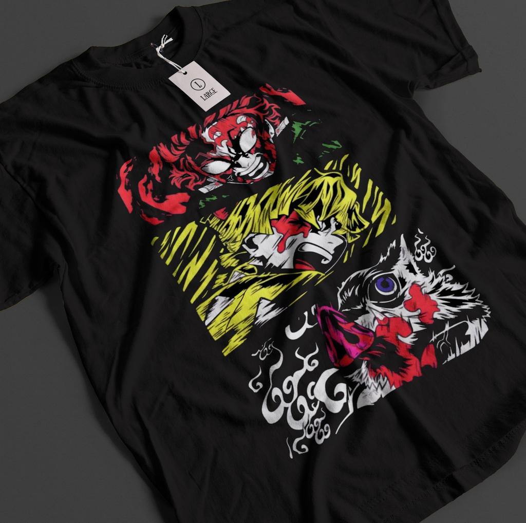 Demon Slayer Shirt Tanjiro TShirt Zenitsu KNY Nezuko Inosuke Akaza Muzan Tee
