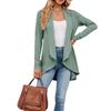 Europe, America 1116 Autumn and Winter New Solid Color Long-sleeved Cardigan Loose Top Knitted Coat Women