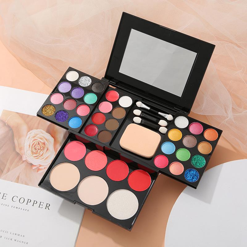 June 1 Stage Performance Makeup Kit: Eyeshadow, Blush, Highlighter, and Eyebrow Powder Set for Beginners