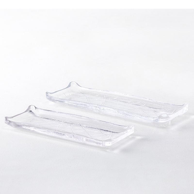 Transparent Glass Plate Japanese Izakaya Sashimi Sushi Afternoon Tea Dessert Cake Kitchen Rectangular Tableware