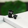 Chat Noir en Verre Miniature Petit Ornement Chat en Verre Coloré Mignon Mini Figurine Chaton pour Bureau Étagère Jardin de Fées Décor de Micro Paysage