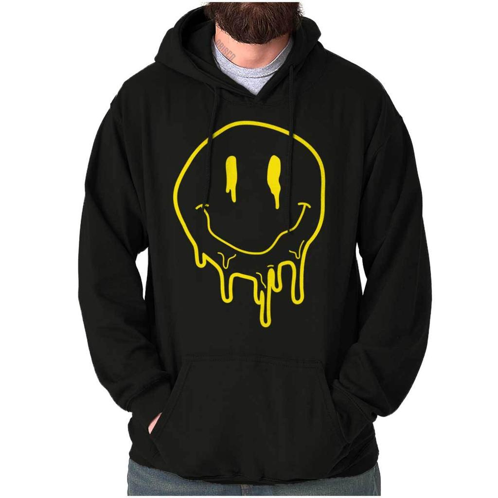 Cool Punk Grunge Melting Happy Face Smile Hoodie Hooded Sweatshirt Men Women