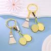 Keychain Pendant Lightweight Metal Sports Keychain Badminton Table Tennis Squash Racket Charm Key Holder