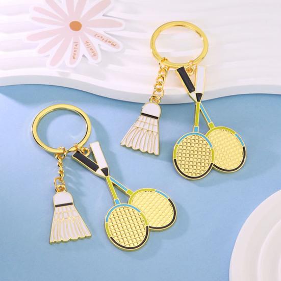 Keychain Pendant Lightweight Metal Sports Keychain Badminton Table Tennis Squash Racket Charm Key Holder