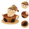 Christmas Basket Candies Cookies Holder Food Bread Portable Party Decor Snack Tray Table
