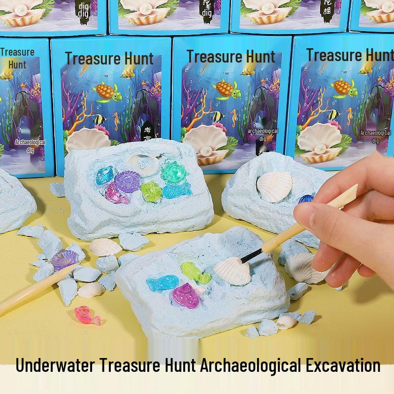 

Морской квест Сделай сам: Детская игрушка для раскопок драгоценных камней - Развивающий и сделанный вручную подарок для малышей.