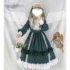 Long Sleeve Lolita Gothic Mori Princess Dreamy Ribbon and Cosplay School Cultural Photo Stage Green Size [SSUPTEMBER2] Dress, Lolita, Girl, Dress,