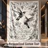 Hummingbird Garden Fantasy 3 Theme Wall Tapestry Customized With Name Text Personalized Hanging Tapestry For Bedroom Living Room Decor