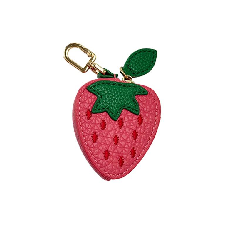 

Stylish small fresh bag accessories cute, portable fans, fruit keychain pendant земляничный