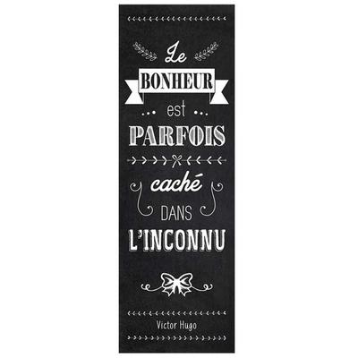 [A0159] - Black “Quotes” Designer Canvas (Happiness Is Sometimes Hidden In the Unknown - V. Hugo) - 90x30cm