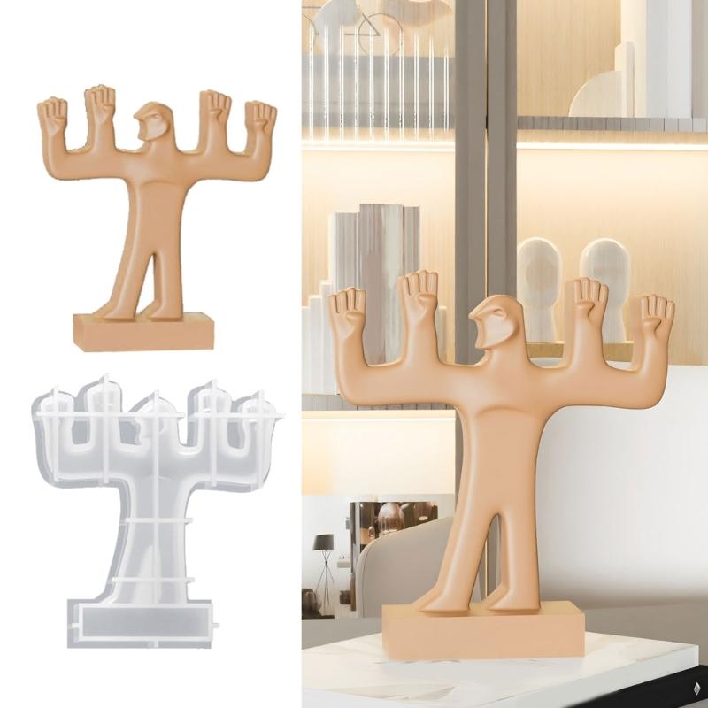 Hands Up Doll Figurine Silicone Molds for Epoxy Resin Candle Home Decoration Soap Silicone Molds Gypsum Silicone Molds