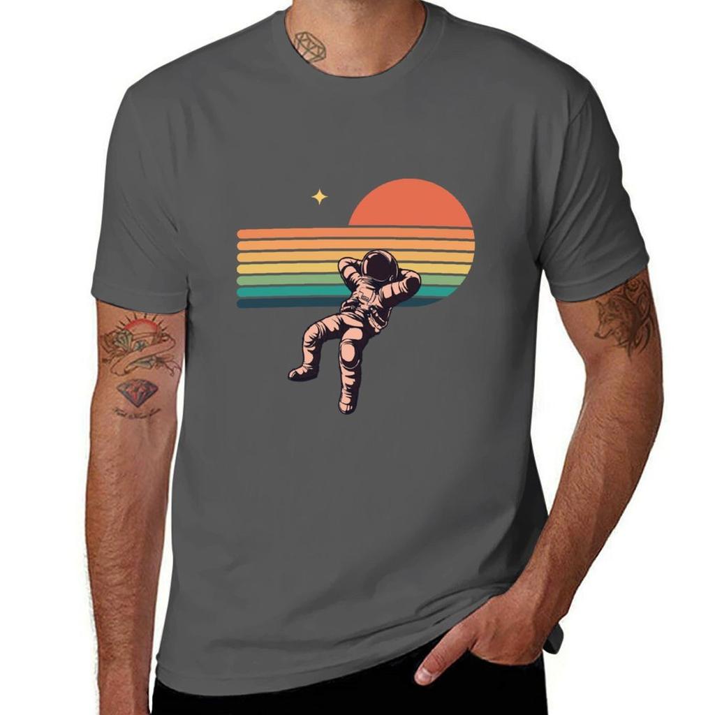 Relaxing Space Unisex Tshirt Basic Solid Color Short Sleeve Cotton Top