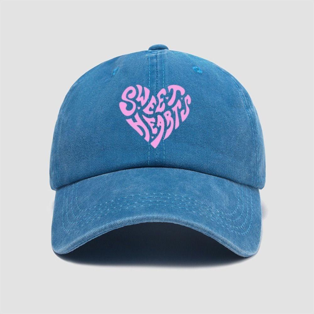Sweet Heart Printed Visor Baseball Cap For Man Women Hiking Fishing Vacation