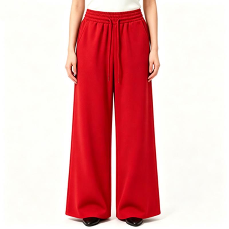 Women's pants fashion casual sweatpants versatile sweatpants wide-leg pants fleece loose trousers women