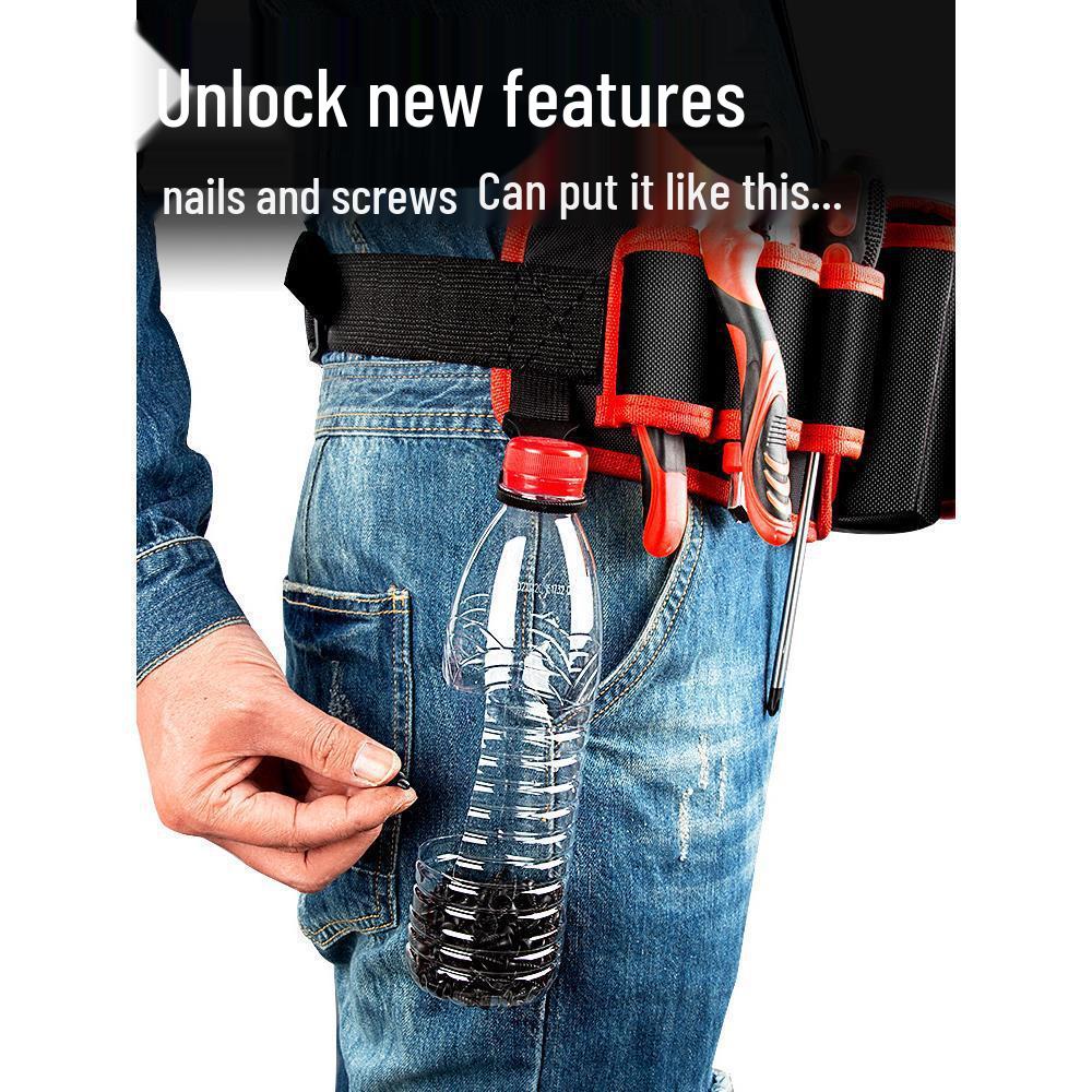 Delixi Durable Multifunctional Tool Waist Bag for Men - Sturdy, Portable Hardware Storage Solution