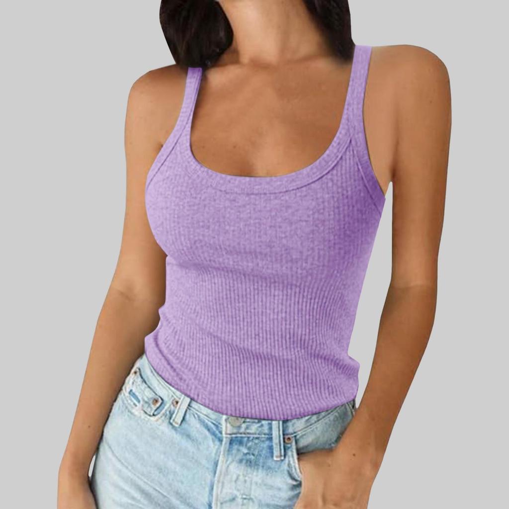 Summer Tank Tops for Women Sexy Scoop Neck Sleeveless Basic Casual Workout Tank Tops