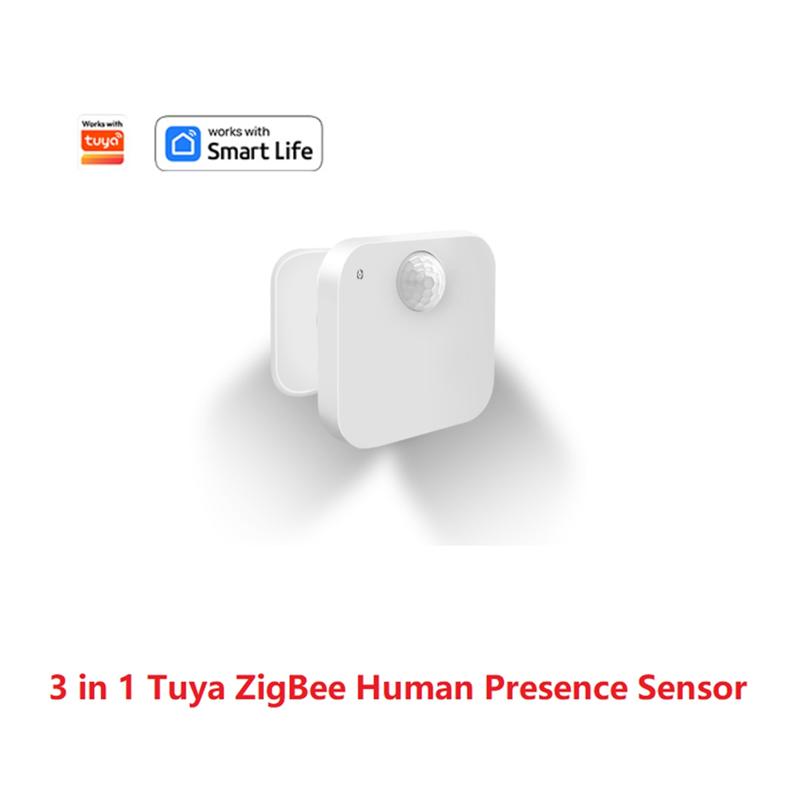 AT19-3 In 1 Tuya Zigbee Human Presence Sensor With Bracket Intelligent PIR Radar Brightness APP Control Smart Home Devices