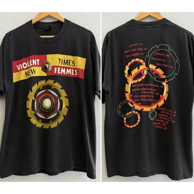90s Violent Femmes 1994 Tour 2 Side Black T Shirt Tee Nh16986