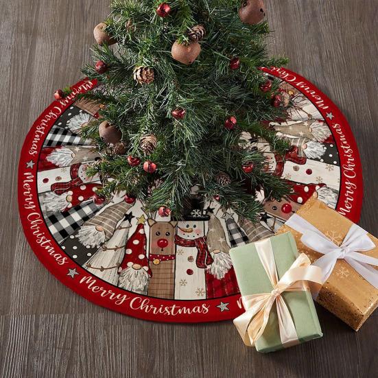 Yousheng Christmas Tree Skirt Soldier Xmas Tree Pattern Decorative Tree Cover Cozy Tree Skirt Christmas Festival Accessory