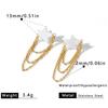 Fashion White Star Stainless Steel Tassel Chain Drop Earrings for Women 18K Gold Color Waterproof Dangle Jewelry Party Gifts